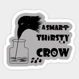 the thirsty crow Sticker